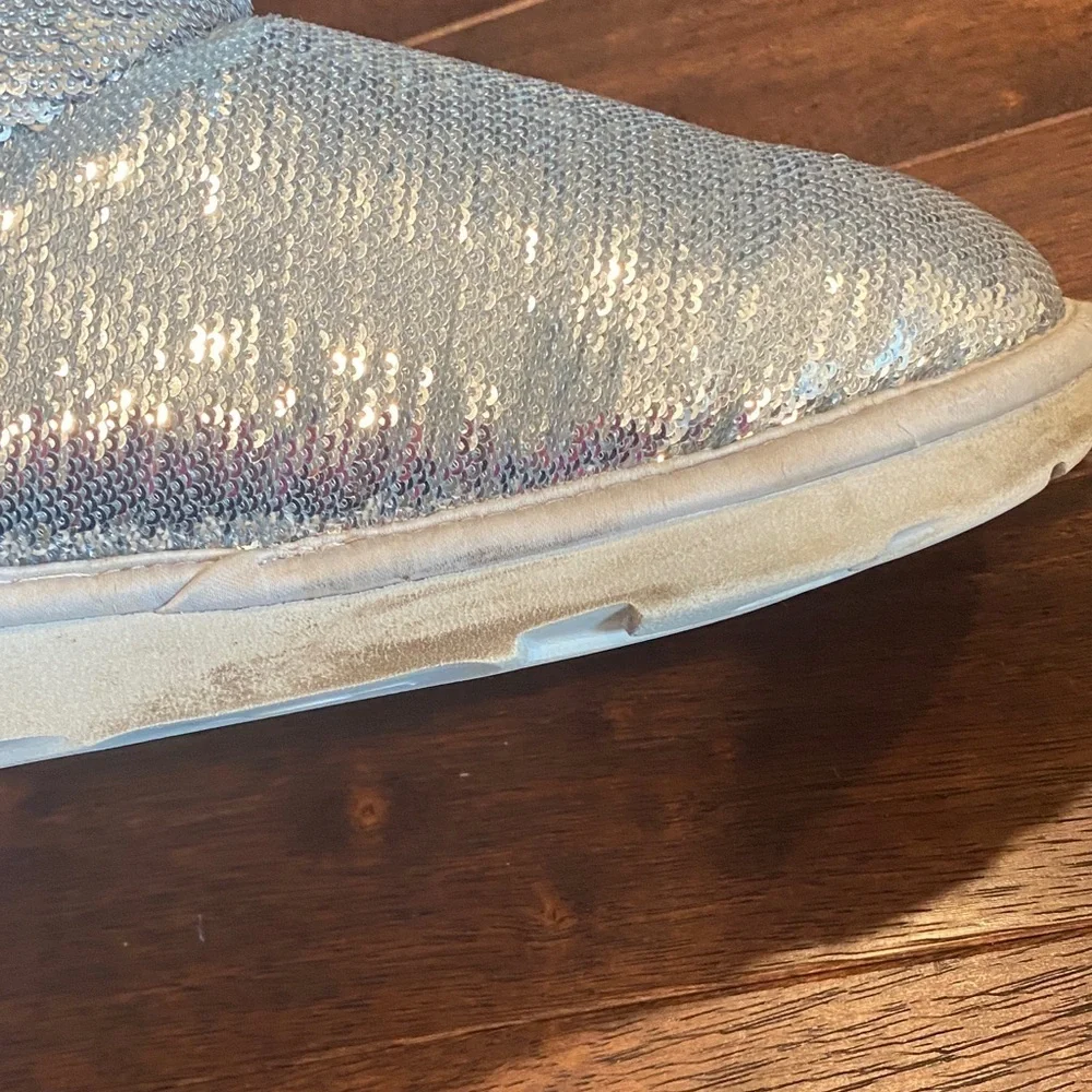 UGG Kids Shimmering Silver Boots